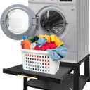 Royxen Washer and Dryer Pedestals Heavy Duty Metal Laundry Pedestal 29"W x 29"D x20"H, Washer Dryer Pedestal Extra Big Screws for Anti-Vibration, Basket Shelf, 800lbs Capacity, Black