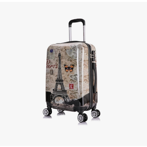 InUSA Paris Print Luggage with Spinner Wheels | Durable Lightweight Hardside Suitcase | Travel Bag with Handle and Trolley | 20 Inch Carry-On Spinner Luggage