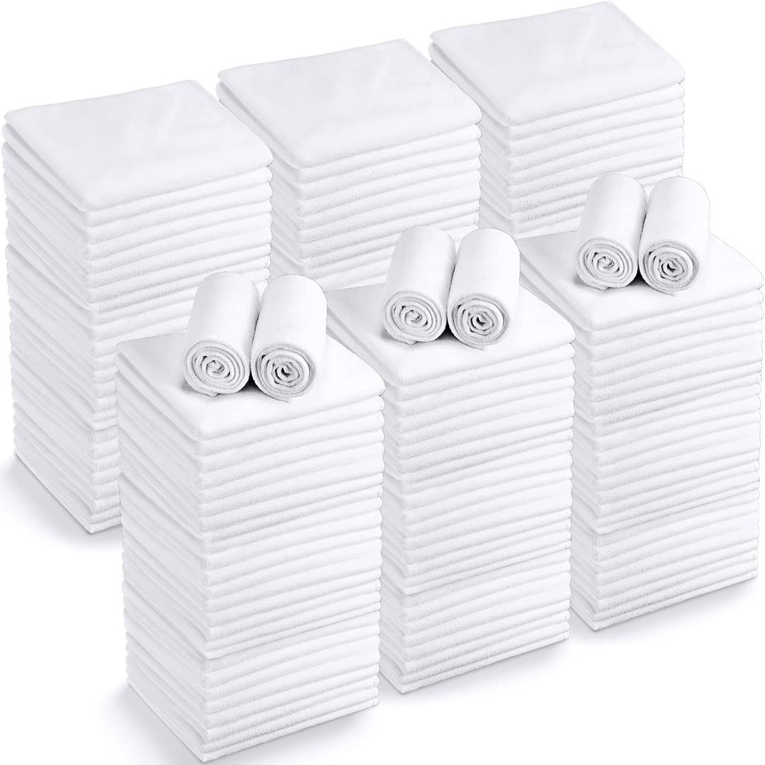 Moukeren 72 Pack White Salon Hand Towels Microfiber Absorbent Resistant 16 x 27" Hair Hand Towels Bulk Quick Dry for Salon Facial Beauty Care Gym Spa Hotel