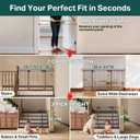 Cumbor 36.6-64" Extra Wide Baby Gate for Stairs, Dog Gates for Doorways, Auto-Close Pet Gate Indoor, Pressure Mounted Walk Through Safety Child Gate for Kids Toddler, Tall Pet Puppy Fence Gate, Brown