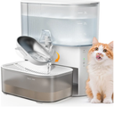 Wireless Cat Water Fountain No Filters, Wastewater Separation, FEELNEEDY Stainless Steel Bowl, 3.5L Pet Water Fountain for Cats & Dogs Dispenser, White