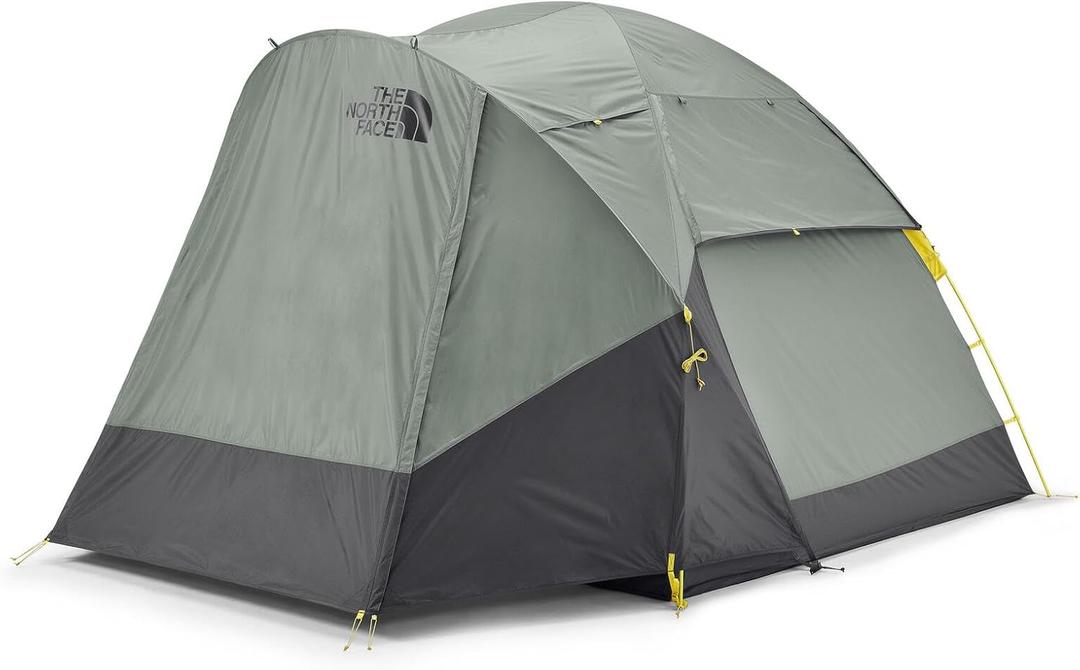 The North Face Tents Wawona 4 Tent | Four-Person Camping Tent, Water Repellent, Spacious & Easy to Set Up, Attached Vestibule Area (One Size, Agave Green/Asphalt Grey)