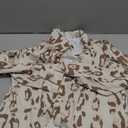 SweatyRocks Women's Leopard Printed Blouses Long Sleeve Button Down Shirts Tops Apricot Small