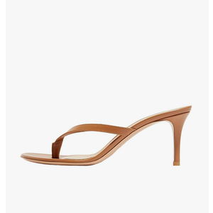 Fashion Flip Flops Stilettos Sandals for Women's, Round Head Backless Slippers, Open Toe Slip On Party Heeled Sandals Comfortable Summer Beach Shoes Size 9.5
