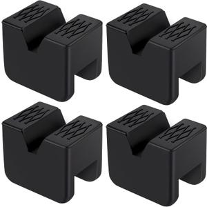 4-Pack Car Jack Stand Pads, Fits 3 Ton Rubber Jack Pad Adapter with Non-Slip Ridges, Universal Rail Pinch welds Protector for Protecting Car Chassis