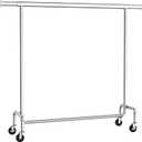 SONGMICS Clothes Rack with Wheels, Heavy-Duty Garment Rack with Extendable Hanging Rod, 286.6 lb Load Capacity, 17.7 x (43.3-59.1) x 64.1 Inches, Chrome-Plated, Silver UHSR11S ((43.3"-59.1")W, Silver)