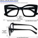 REAVEE Oversized Square Reading Glasses for Women, Blue Light Blocking Large Frame Computer Readers Spring Hinge