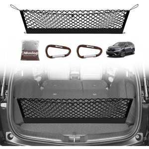 Muslogy Trunk Cargo Net Compatible with 2017-2022 Honda CR-V Accessories, SUV Sedan Cargo Organizer Storage Net with Heavy Duty Carabiners