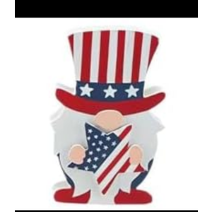 4th of July Wooden Gnome Decorations, Memorial Day Decorations, Patriotic Gnome for Home Decor, Red White and Blue Rustic Decor, Freestanding Table Signs