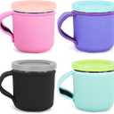 4Pack Reusable Ice Cream Sleeves with Handle, Neoprene Insulated Sleeves for Ninja Creami Pints, Talenti Ice Cream Pints, Frozen Desserts (Solid Color)
