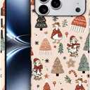 DJSOK Compatible with iPhone 17 Pro Max,Frosted PC Anti-Scratch Shockproof Case - Goose Christmas Hat
