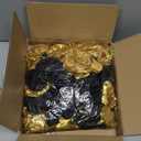 108pcs Roses Head Flowers with Stem - Black & Gold Graduation Artificial Flowers Rose Bulk - Silk Rose Fake Flower for Wedding Bouquet Decor DIY Baby Shower Centerpieces Grad Party Tables Decoration