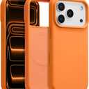 Magnetic for iPhone 17 Pro Max Case 6.9", Premium Liquid Silicone Case,[Compatible with Magsafe][Soft Anti-Scratch Microfiber Lining],Slim Thin Shockproof Phone Cover-Orange