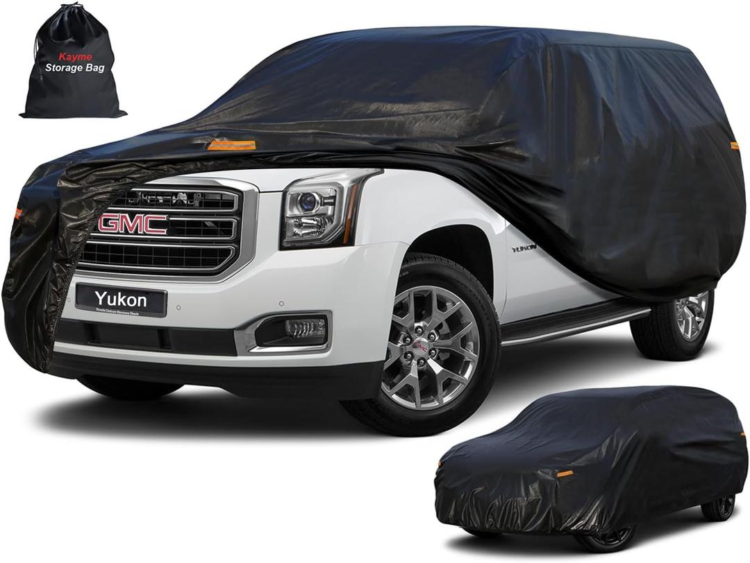 Kayme 7 Layers SUV Car Cover Custom Fit for GMC Yukon (1995-2025) Waterproof All Weather for Automobiles, Outdoor Full Cover Rain Sun UV Protection.