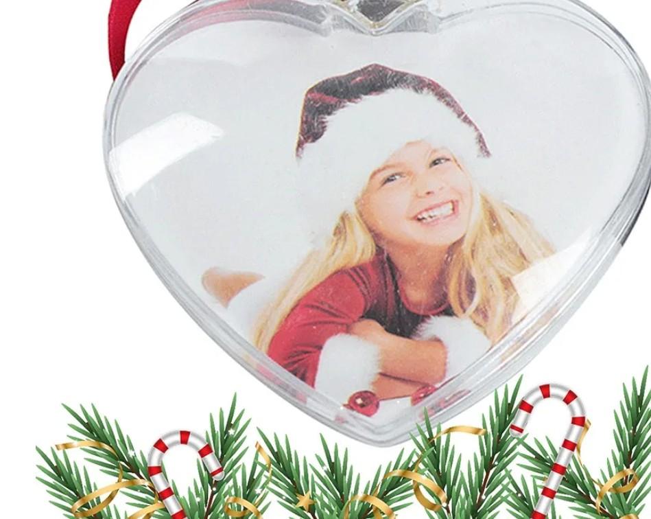 12 pcs Photo Ornaments for Christmas Tree - Decorative Clear Photo Frames - Small Frames for Festival Decoration, Portable Dangling Ornaments for Wall.