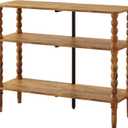Veegle Shoe Rack,3 Tier Shoe Organizer with Solid Wood Legs for Closet, Entryway, Garage & Corridor, Easy Assembly Shoe Shelves,Rustic Brown