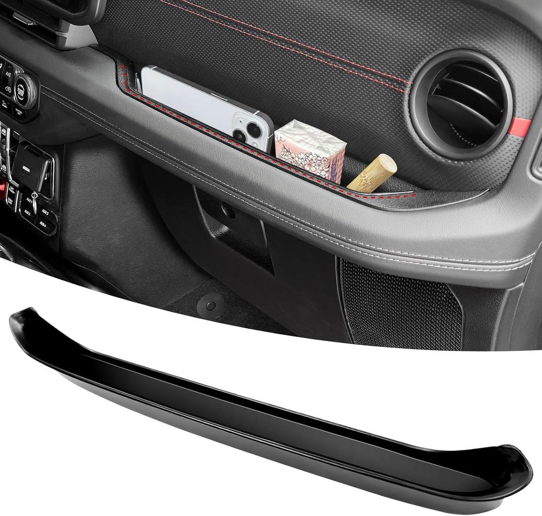 Grab Bar Tray Organizer Compatible with 2018-2023 Jeep Wangler JL JLU 4XE Rubicon Sahara & Gladiator JT Accessories, Passenger Side Grab Handle Storage Box, Interior GrabTray Accessories