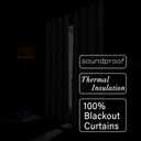 LIMON HOME White Blackout Curtains 72 inches Long for Living Room Bedroom, Soundproof Window Treatment Black Out Drapes for Hall Room, Set of 2 Panels