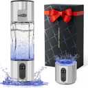 Hydrogen Water Bottle Generator, 8000PPB Ultra Hydrogen Water Ionizer Generator -Upgrade SPE & PEM Tech, 7OZ Portable High Concentration Hydrogen Rich Water Machine, Food-Grade PC Grey