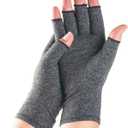 Premium Bamboo Gloves, Compression Bamboo Arthritis Gloves, Gloves for Women Men,Fingerless Design, Breathable Fabric (Medium, Gray)