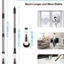 Leebein Electric Spin Scrubber, Cordless Cleaning Brush with 8 Replaceable Brush Heads, Tub and Floor Tile 360 Power Scrubber Dual Speed with Adjustable & Detachable Handle for Bathroom Kitchen Car