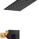 Airuida Shower Faucet Set Bathroom Rain Shower System SUS304 Stainless Steel Single Handle With Male Threads Rough-in Valve Shower Trim Kit 8 Inch Wall Mount Shower Head Matte Black