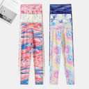 6 Pack Girls Printed Leggings High Waisted Yoga Pants for Girls Full Length Leggings Kids Stretchy Pants (4-5T, Multi 2)