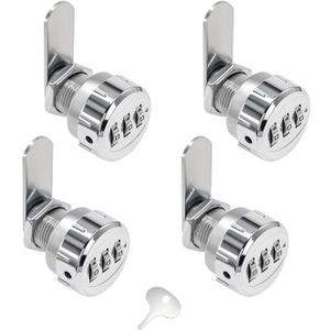 RV Baggage Compartment Door Combination Lock Silver for 1/2'' Thick Door, Cylinder Lock for RV Compartment Storage Baggage Unit-4PCS