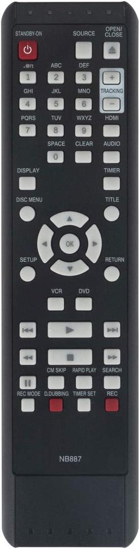 NB887UD NB887 Replacement Remote Control fit for Magnavox DVD VCR Combo Player ZV427MG9A RZV427MG9 ZV427MG9 RZV427MG9A NB820UD NB820