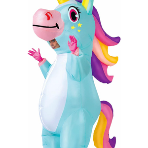 Spooktacular Creations Inflatable Costume Adult, Full Body Riding a Unicorn Blow Up Costume for Halloween Inflatables Party, 8ftTall