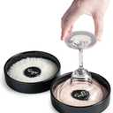 Bar Glass Rimmer for Margarita and Cocktail, Ceramic Salt Sugar Glass Rimmer Sugar Container for Cocktails Home Bar Accessories Set of 2, Black