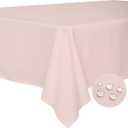 BYDOLL Table Cloth Green 30x30 Inch Tablecloth for 4 Foot Square Tables Outdoor Washable Wrinkle Free and Spillproof Polyester Tablecloth for Festival Camping Picnic Party Cover, Pale Pink