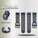 Watch Band Compatible for Samsung Galaxy Watch 7 40mm 44m with TPU Case, Soft Silicone Breathable Strap for Galaxy Watch 7 (Dark Blue)
