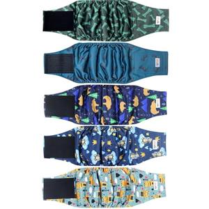 Grecle 5 Pack Dog Diapers Male, Premium Belly Bands for Male Dogs, High Absorbing Male Dog Pee Wraps for Doggie in Incontinence or Excitable Urination and Training L