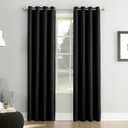Sun Zero Soho Blackout Energy Efficient Grommet Curtain Single Panel, 54" x 63", Black
