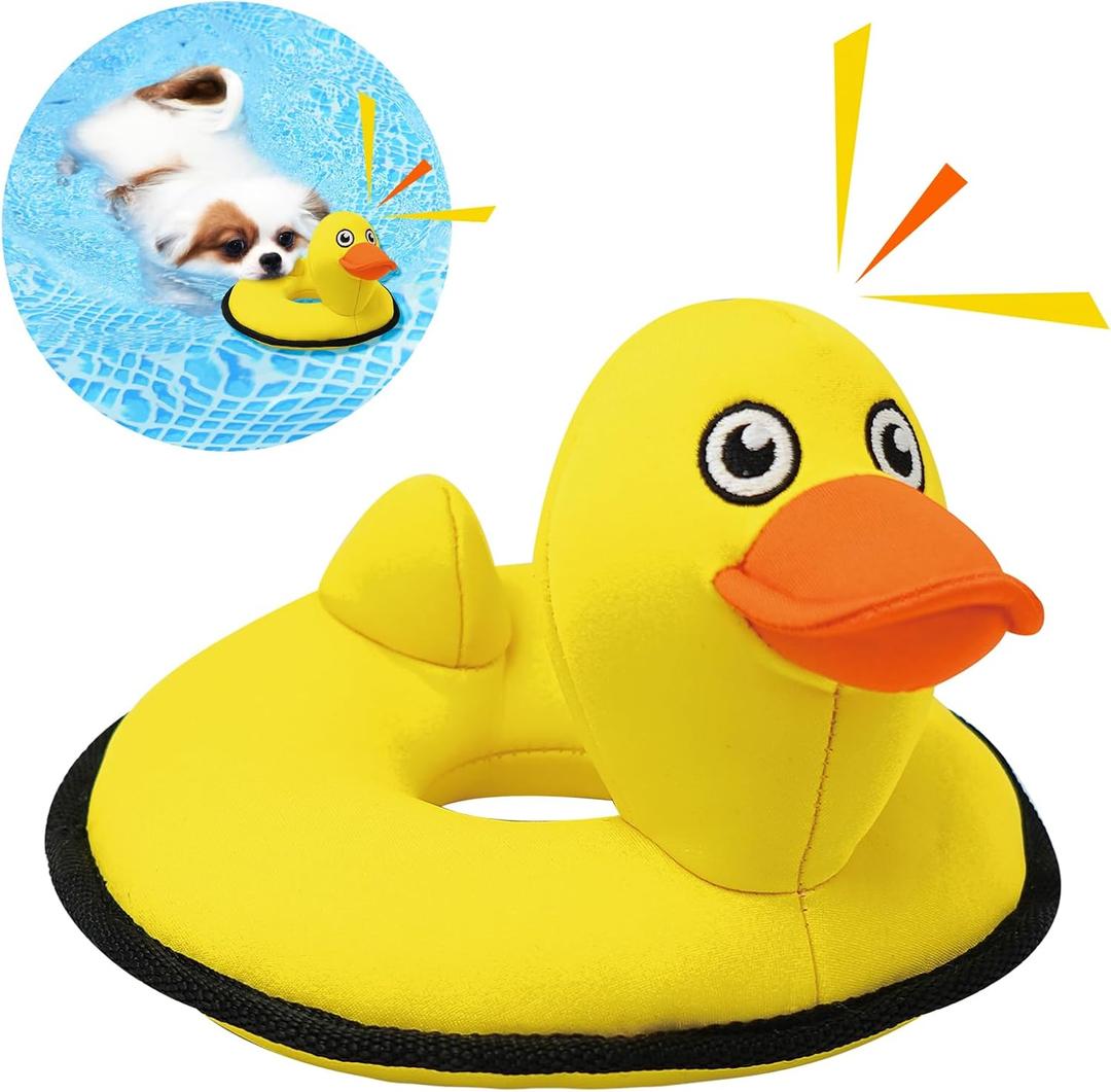 Floating Dog Squeaky Water Pool Toys Water Fetch Toys for Small Medium Dogs, Quick-Dry Waterproof, Machine Washable, Lake & Beach Interactive Summer Dog Toy Duck