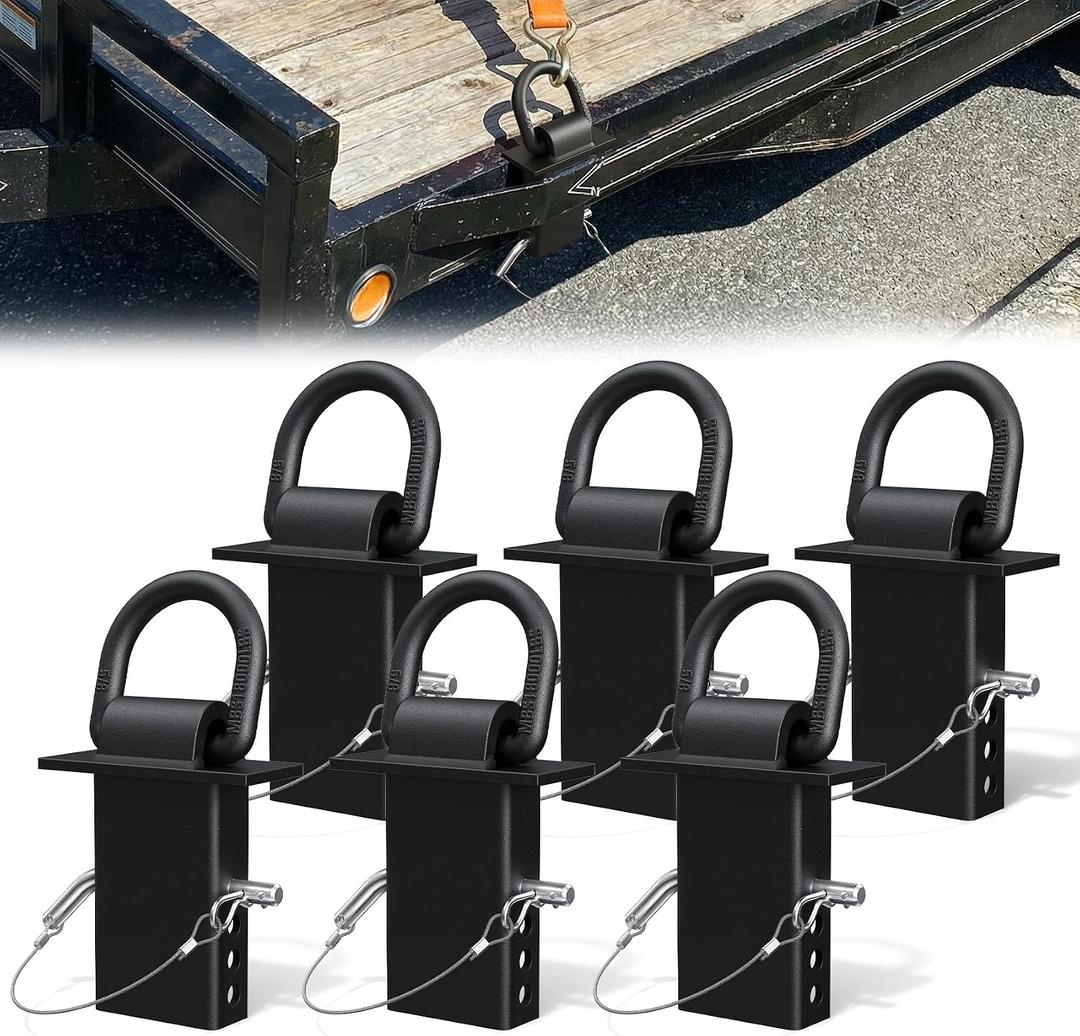 Stake Pocket D Ring, 18000lbs D Rings Heavy Duty Stake Pocket Tie Down for Trailers and Flatbeds Trucks, Removable Trailer Tractor Tie Down Accessories Anchor for Flatbed Cargo Trucks, 6 Pack