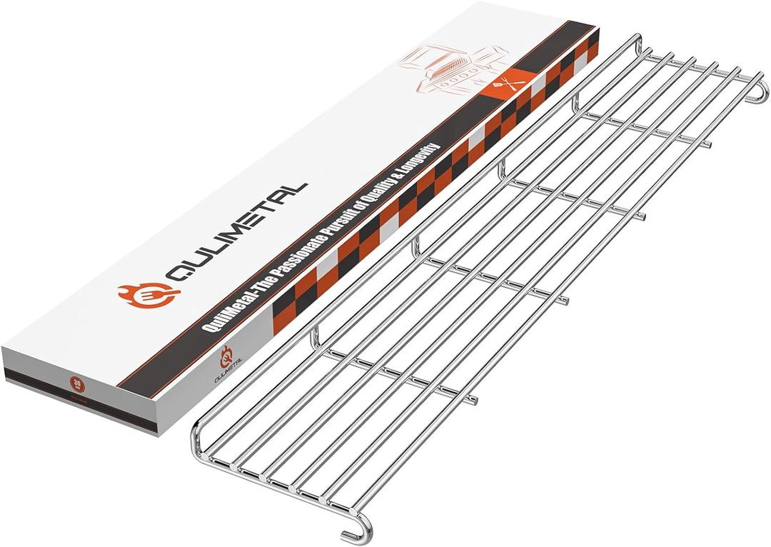 QuliMetal 66045 Grill Warming Rack for Weber GS4 Genesis II E-410, II S-410, II SE-410 Grills, Grill Parts for Weber Genesis II 400 Series, SUS304 Stainless Steel Warming Rack for Genesis 66045