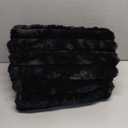 Cozy Bliss Faux Fur Throw Blanket for Couch, Cozy Warm Plush Striped Blanket for Sofa Bedroom Living Room, 50 * 60 Inches Black