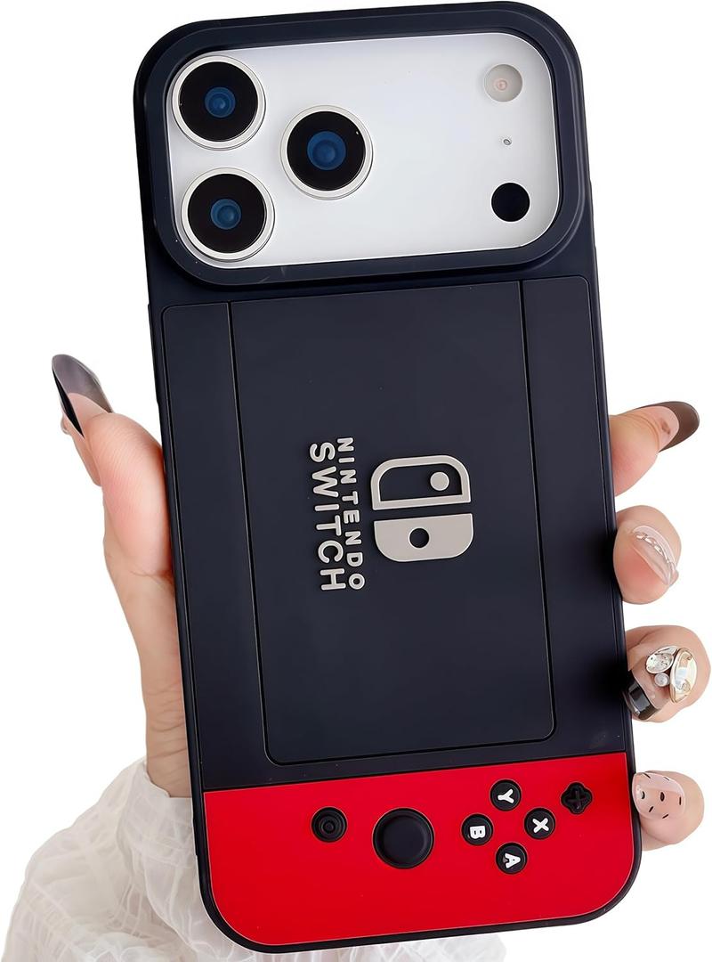 Compatible with iPhone 17 Case for Boys Kids Men, 3D Cool Video Game Controller Button Type Personalized Full Body Full Camera Protection Protective Cover Soft Cute, Blue