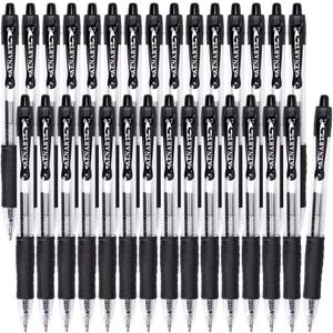 Gel Pens, 30 Pack Black Gel Pen Fine Point, Retractable Gel Ink Rollerball Pens for Smooth Writing (0.7mm) Back to School Supplies