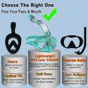 Bairuifu Latest Half Face Snorkel Mask with Easy Breathing Dry Top System, Foldable 180 Degree Panoramic View Snorkeling Mask with Camera Mount, Anti-Leak & Anti-Fog