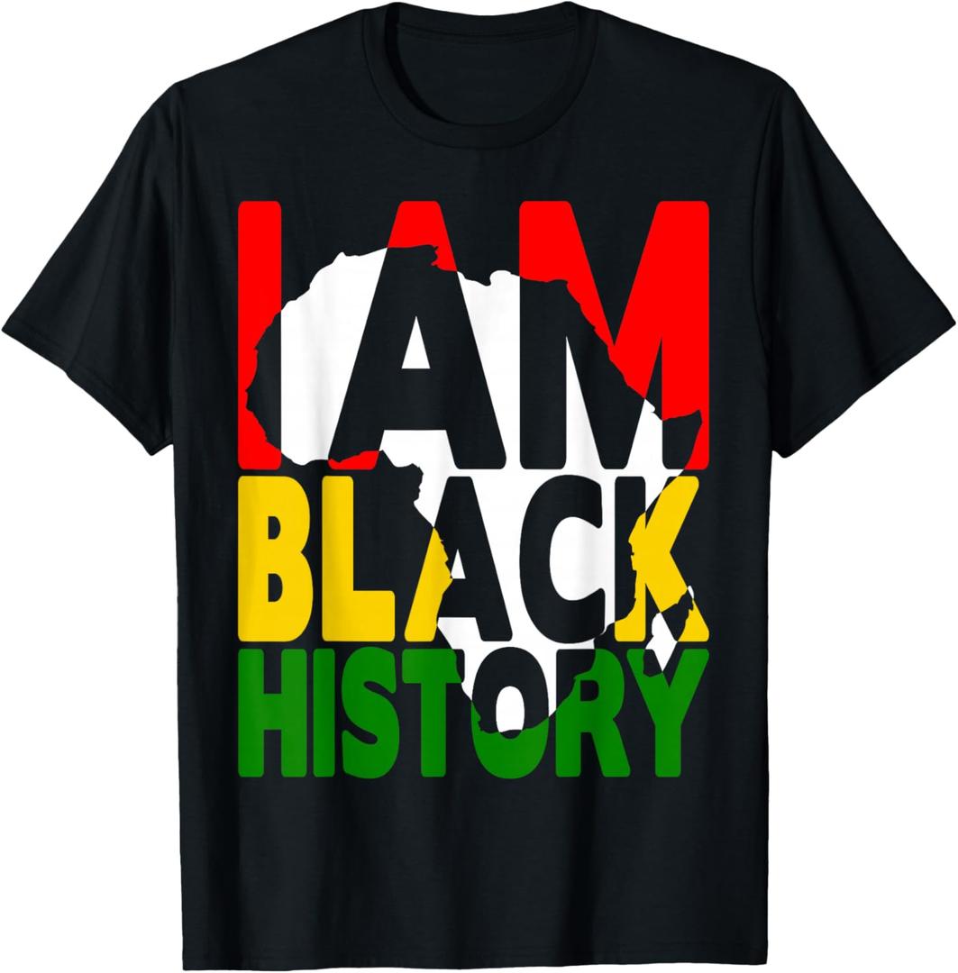 I Am Black History Month African American Pride Celebration T-Shirt L