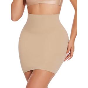 JOYSHAPER Shapewear Dress Slip for Under Dresses Half Slip Tummy Control High Waist Seamless Slip Skirt Body Shaper, Large