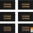 CLOUDY BAY 4 Inch 5CCT 12V 4W Low Voltage LED Step Light with Horizontal Louvered Faceplate for Steps Decks Stairs,Outdoor Stair Lights,Wet Locations,6 Pack,Black