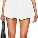 LuFeng Womens Short Sleeve Cut Out Bubble Tank Dress Mock Neck Ruffle Y2k Mini Bodycon Party Club Dresses (Small, Red)