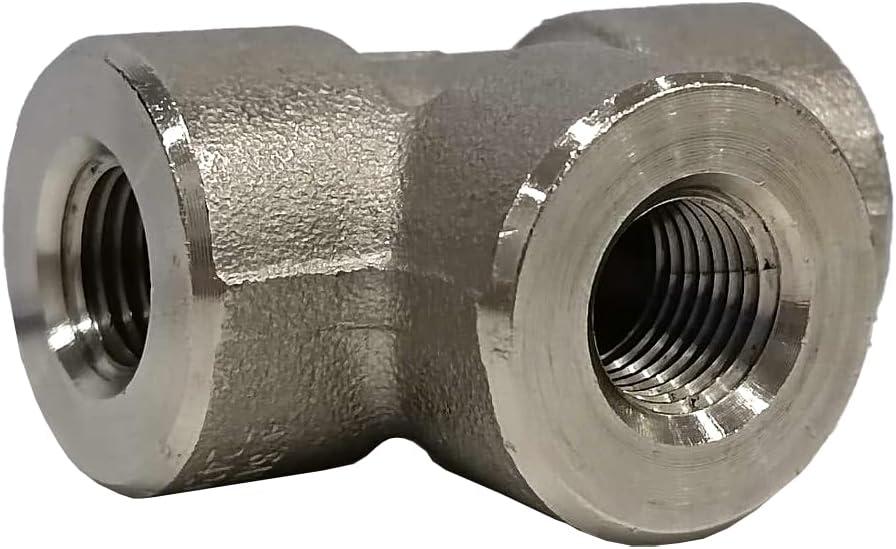 1/2" NPT Female Thread Equal Tee, Carbon Steel A105 Forged Pipe Fitting, 6000 PSI