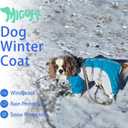 MIGOHI Full Body Dog Coat - Warm Reflective Large Dog Winter Coat with Harness,Turtleneck Fleece Jacket for Dogs,Four-Leg Windproof Puffer Jackets Snowsuit with Zipper for Small Medium Large Dogs,2XL