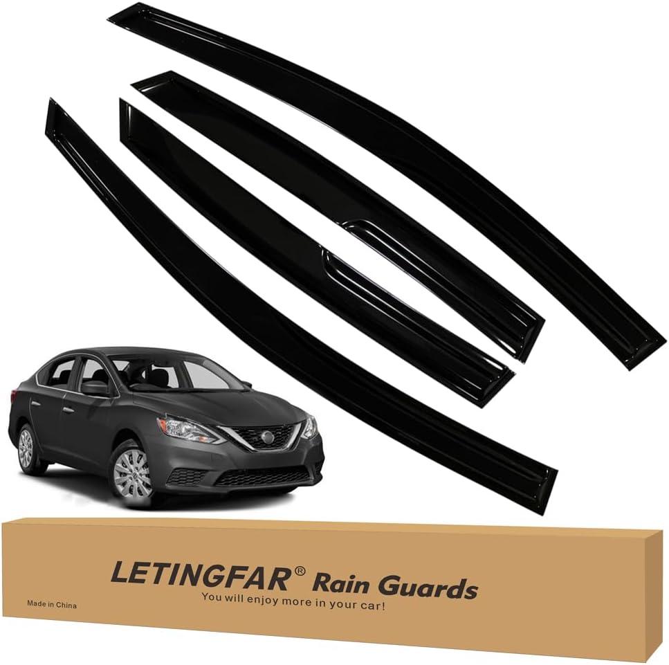 Tape-on Rain Guards for 2013-2019 Nissan Sentra Sedan, for 2013-2019 Nissan Sentra AccessoriesSide Vent Visors Shades Window Deflectors for Nissan Sentra