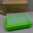 2 Pcs Sand Tray Sensory Bin with Lid and Handle, Portable Sensory Sandbox Container for Kids, Plastic Activity Tray for Toddlers (Green) (Green)